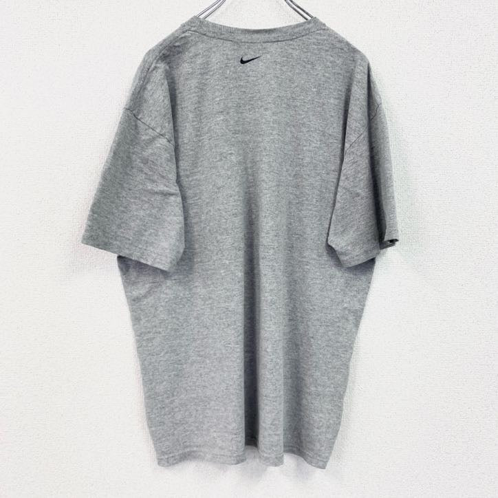 古着 used　NIKE　ナイキ　半袖プリントTシャツ　クルーネック　レトロデザイン　野球　灰　グレー　Lサイズ