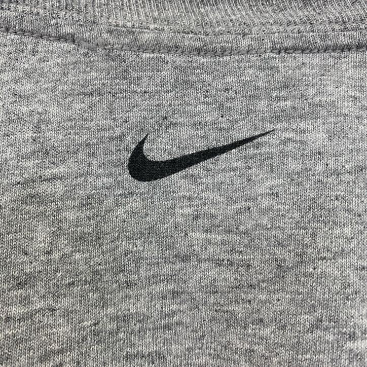 古着 used　NIKE　ナイキ　半袖プリントTシャツ　クルーネック　レトロデザイン　野球　灰　グレー　Lサイズ