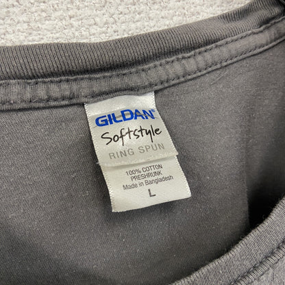 GILDAN　ギルダン　半袖プリントTシャツ　パロディT　灰色　グレー　Lサイズ