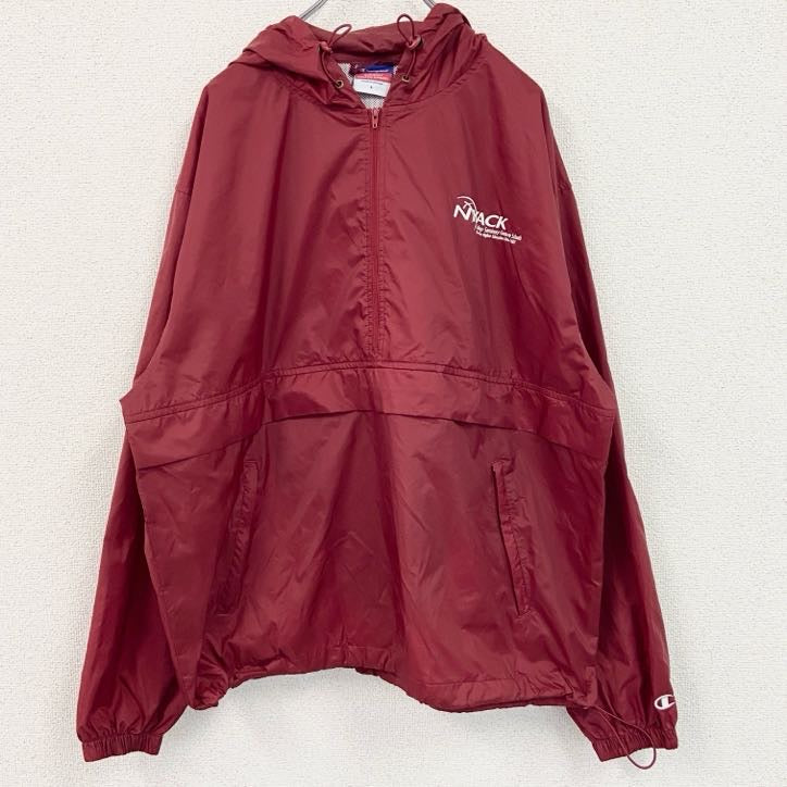 champion　チャンピオン　アノラックパーカー/フーディー　刺繍ロゴ　赤　レッド　Lサイズ