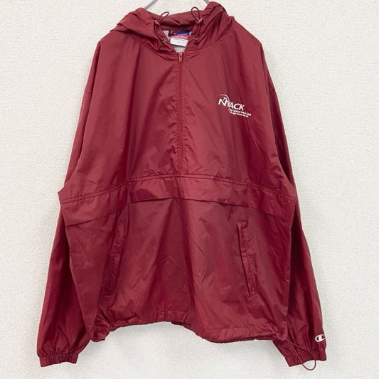 champion　チャンピオン　アノラックパーカー/フーディー　刺繍ロゴ　赤　レッド　Lサイズ