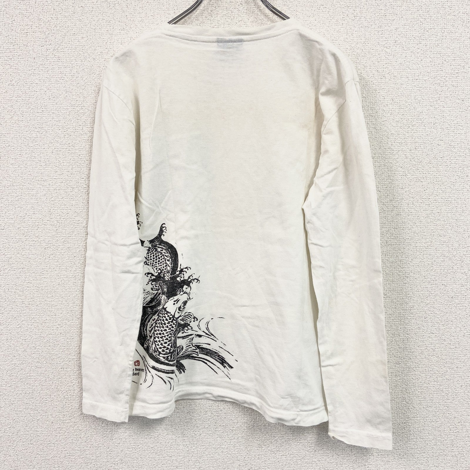 BULLETNOISE　長袖プリントTシャツ/ロンT　鯉　白　ホワイト　Mサイズ