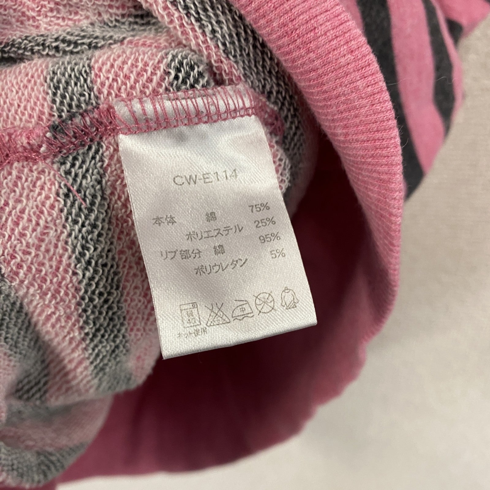 Champion　チャンピオン　スウェットパーカー/フーディー　ボーダー　ピンク　黒　ブラック　Mサイズ
