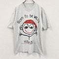 半袖プリントTシャツ　装飾　HAWAII　灰色　グレー
