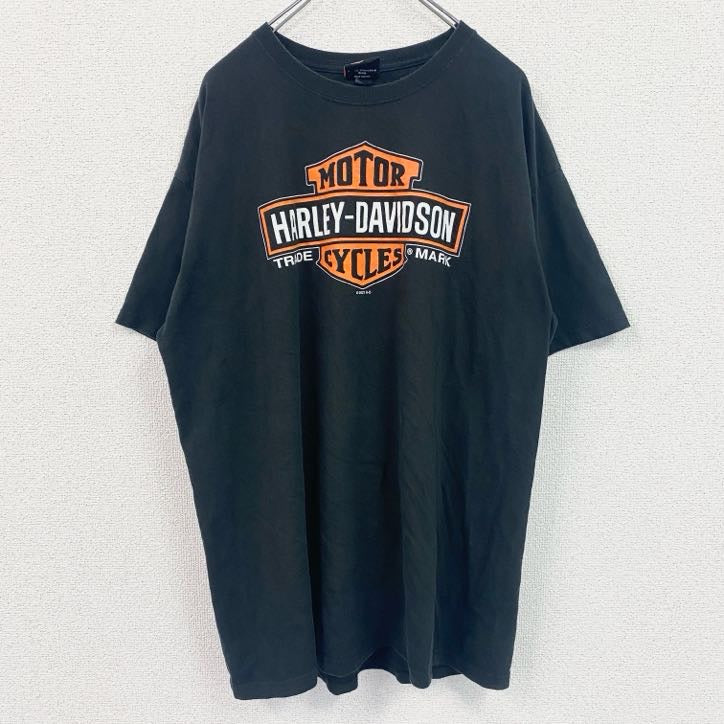 HARLEY DAVIDSON　ハーレーダビッドソン　半袖両面プリントTシャツ　黒　ブラック　XLサイズ