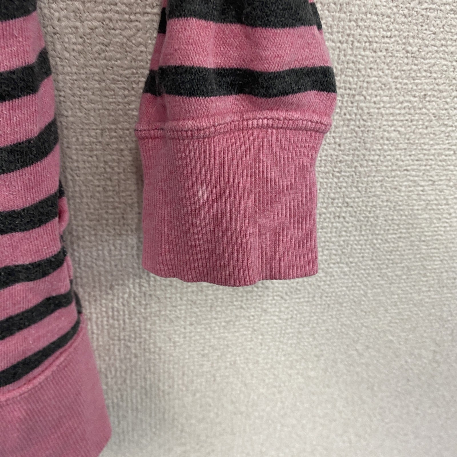 Champion　チャンピオン　スウェットパーカー/フーディー　ボーダー　ピンク　黒　ブラック　Mサイズ