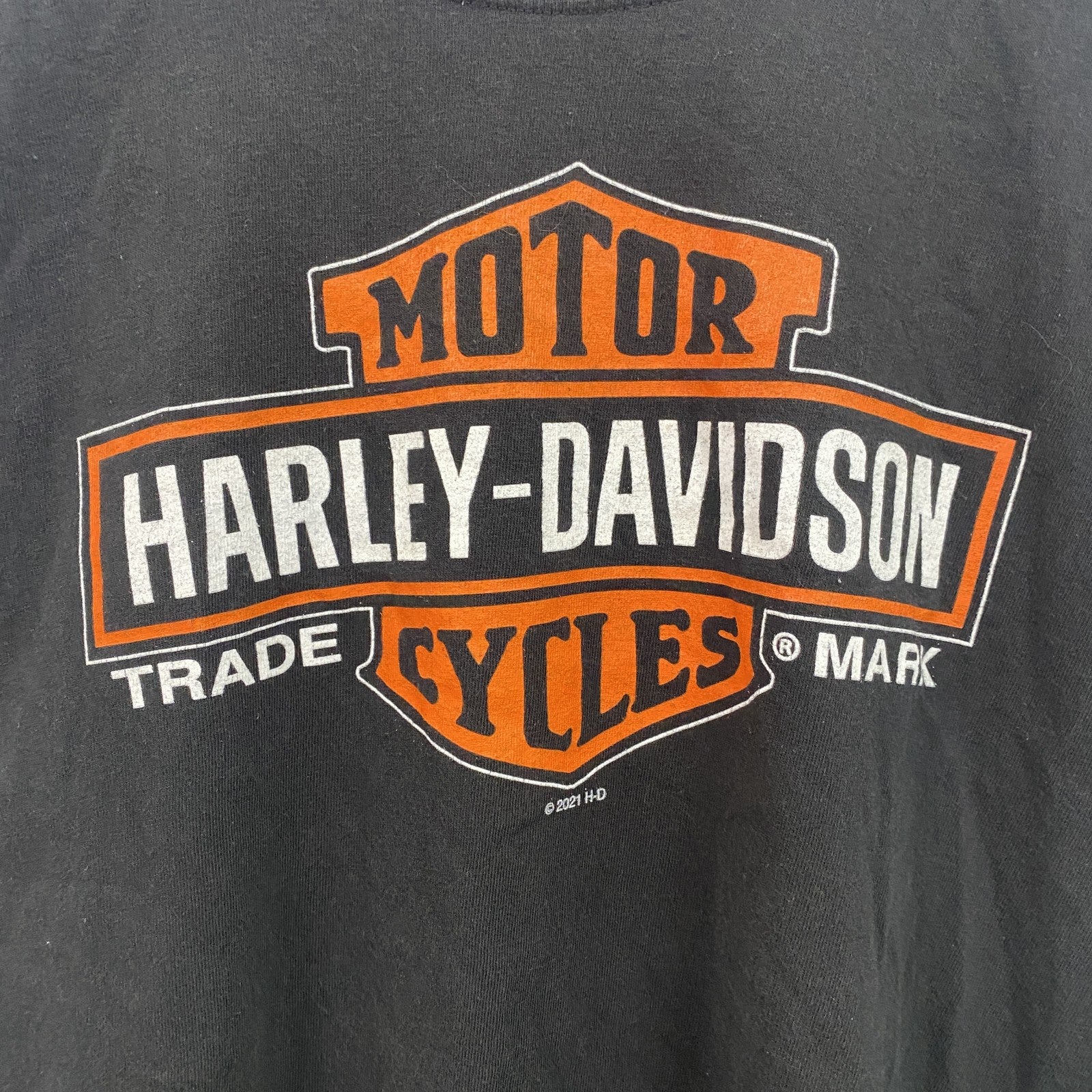 HARLEY DAVIDSON　ハーレーダビッドソン　半袖両面プリントTシャツ　黒　ブラック　XLサイズ