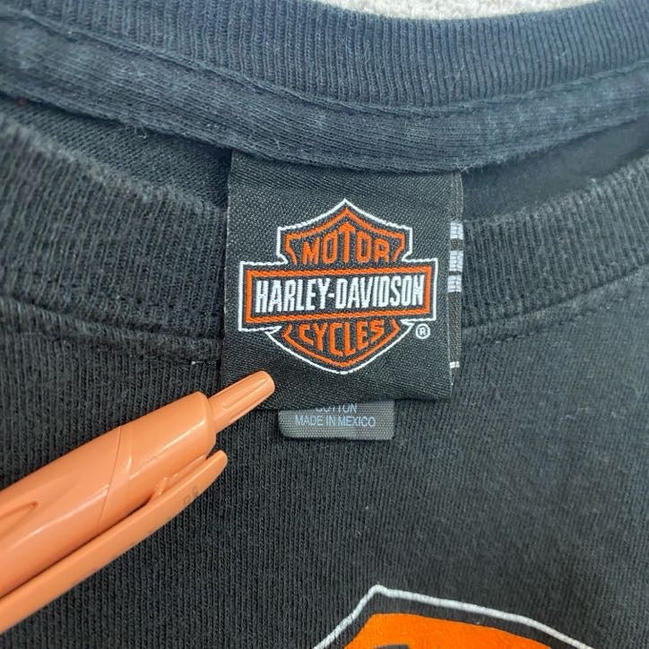 HARLEY DAVIDSON　ハーレーダビッドソン　半袖両面プリントTシャツ　黒　ブラック　XLサイズ