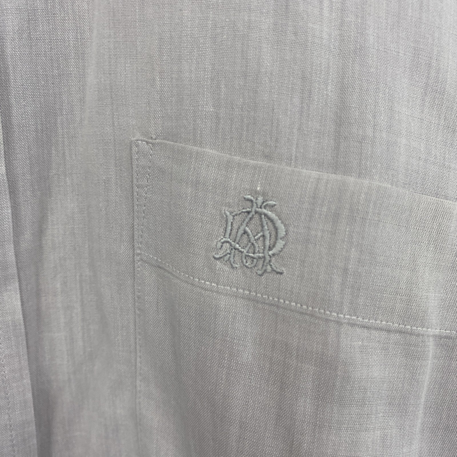 Dunhill　ダンヒル　長袖シャツ　ラウンドカラー　灰色　グレー