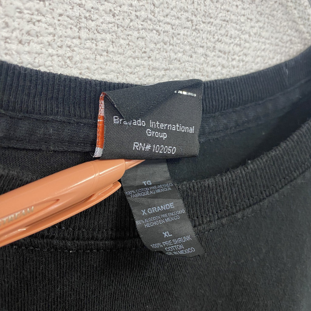 HARLEY DAVIDSON　ハーレーダビッドソン　半袖両面プリントTシャツ　黒　ブラック　XLサイズ