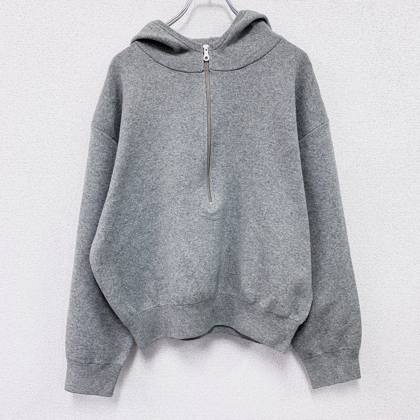 BEAUTY＆YOUTH　UNITED ARROWS　ユナイテッドアローズ　ハーフジップニットフーディ　灰色　グレー　フリーサイズ