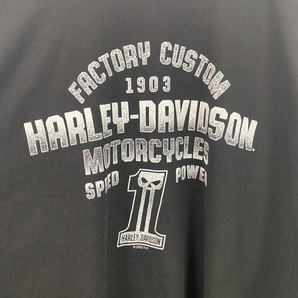 HARLEY DAVIDSON　ハーレーダビッドソン　長袖両面プリントTシャツ　黒　ブラック　3XLサイズ