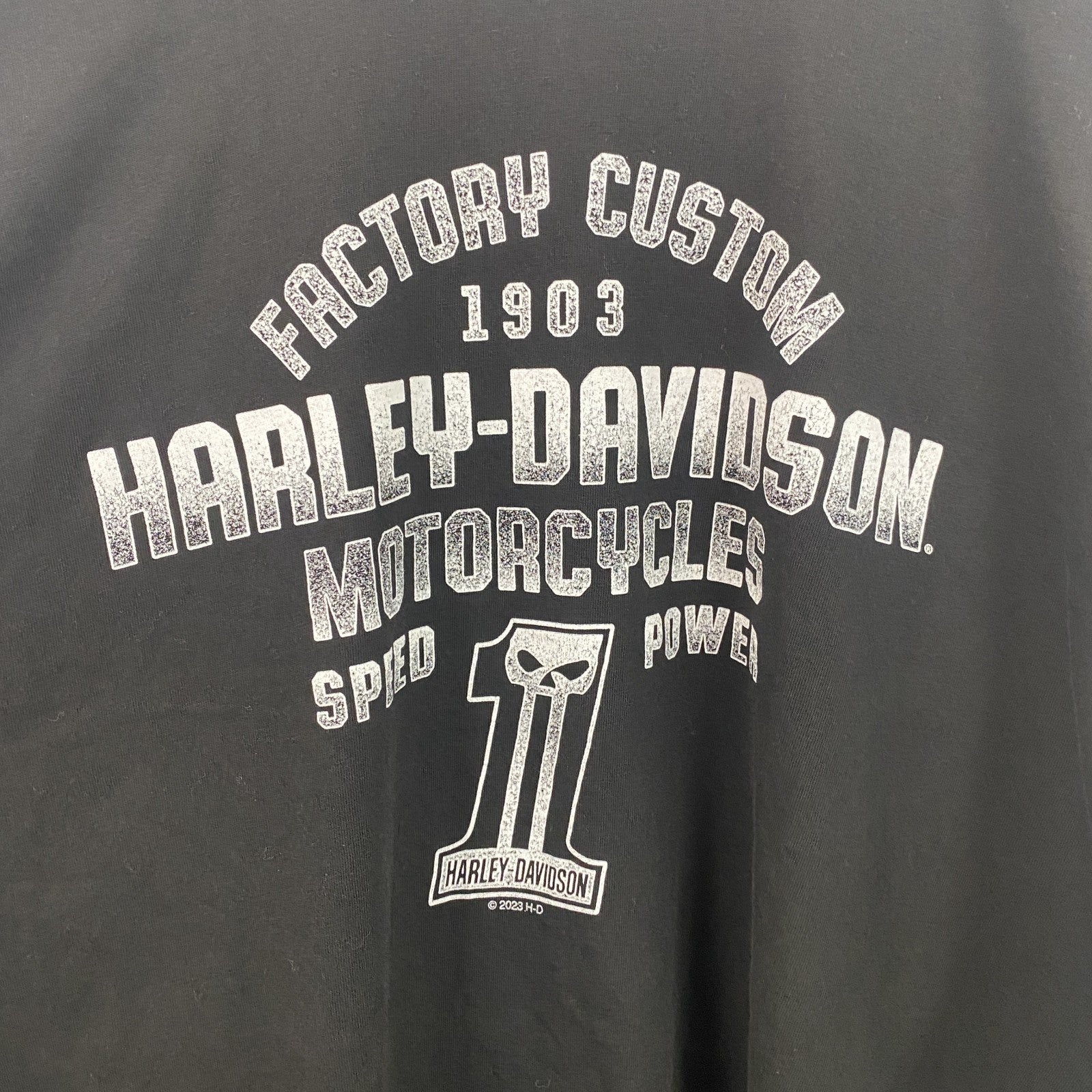 HARLEY DAVIDSON　ハーレーダビッドソン　長袖両面プリントTシャツ　黒　ブラック　3XLサイズ