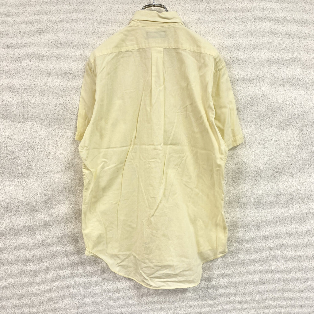 ～90s　Yves Saint Laurent　イヴサンローラン　半袖ボタンダウンシャツ　ヴィンテージ　イエロー