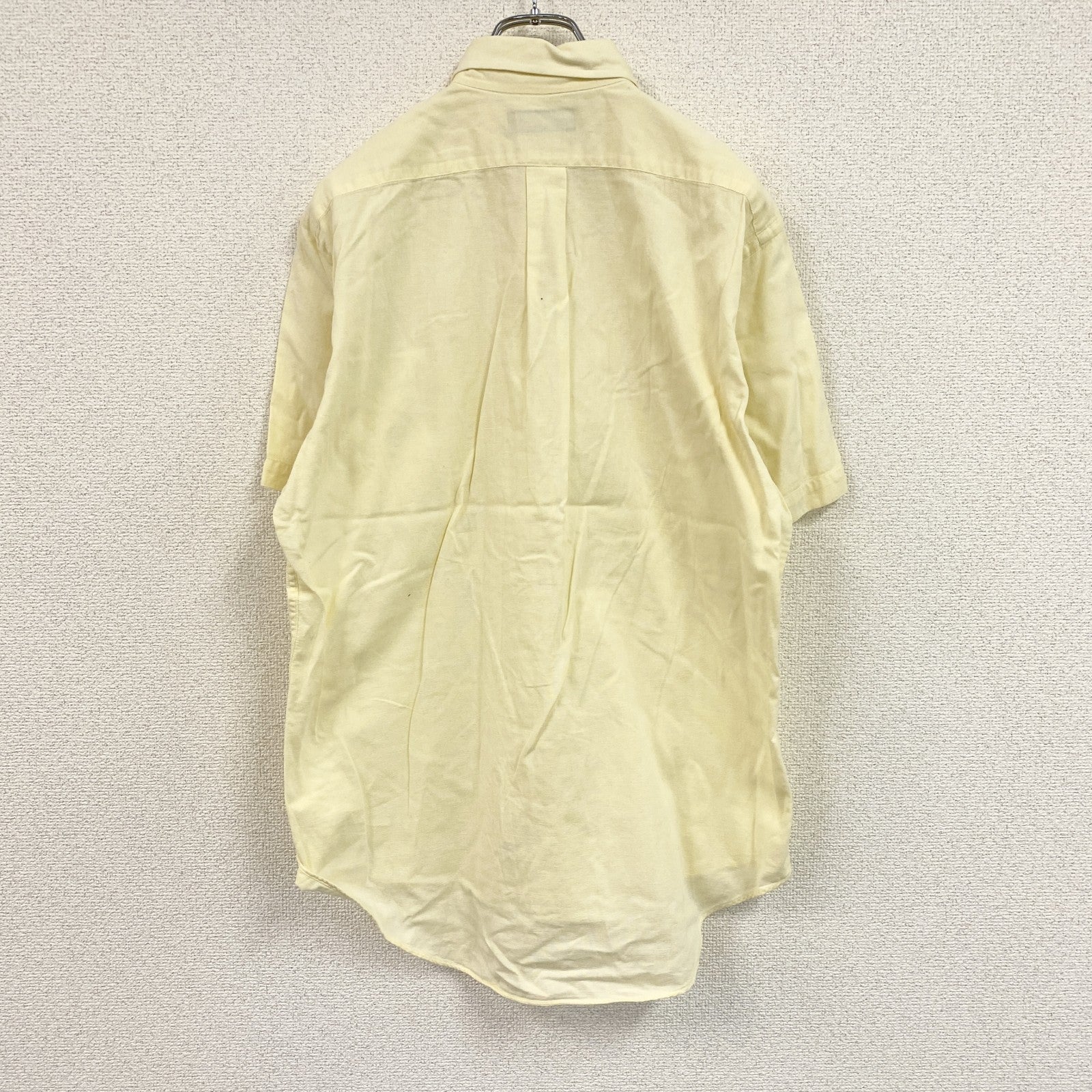 ～90s　Yves Saint Laurent　イヴサンローラン　半袖ボタンダウンシャツ　ヴィンテージ　イエロー