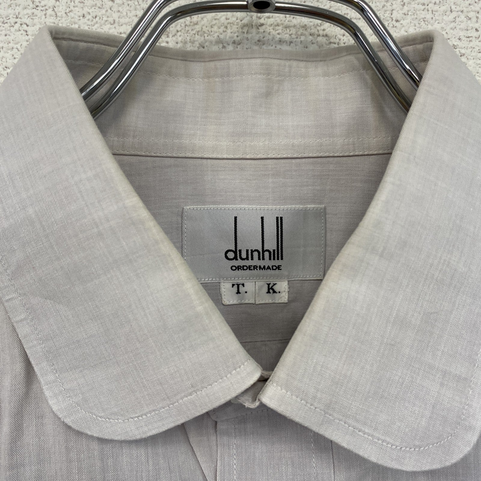 Dunhill　ダンヒル　長袖シャツ　ラウンドカラー　灰色　グレー