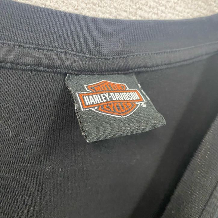 HARLEY DAVIDSON　ハーレーダビッドソン　長袖両面プリントTシャツ　黒　ブラック　3XLサイズ