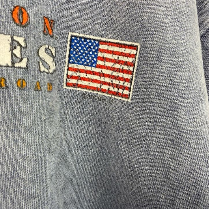 00s　HARLEY DAVIDSON　ハーレーダビッドソン　半袖プリントTシャツ　USA製　青　ブルー　Mサイズ