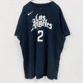古着 used　NIKE　ナイキ　半袖プリントTシャツ　カワイ・レナード　クリッパーズ　クルーネック　黒　ブラック　XXLサイズ