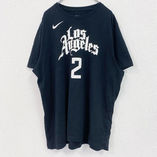 古着 used　NIKE　ナイキ　半袖プリントTシャツ　カワイ・レナード　クリッパーズ　クルーネック　黒　ブラック　XXLサイズ