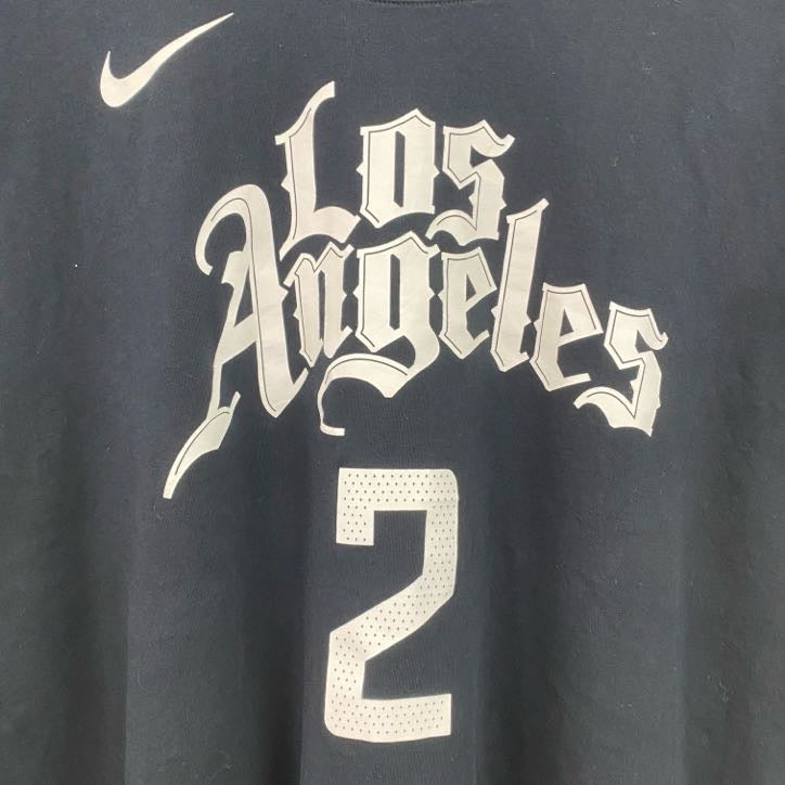 古着 used　NIKE　ナイキ　半袖プリントTシャツ　カワイ・レナード　クリッパーズ　クルーネック　黒　ブラック　XXLサイズ