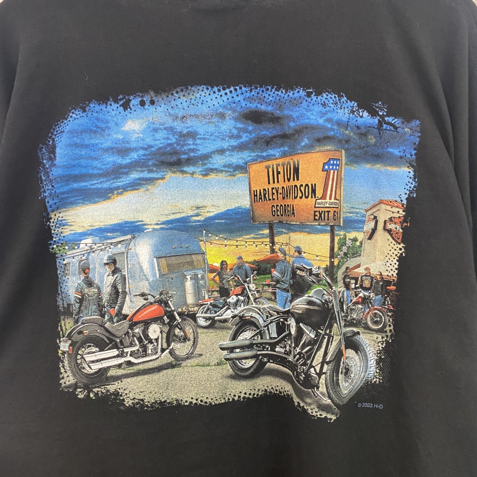 HARLEY DAVIDSON　ハーレーダビッドソン　長袖両面プリントTシャツ　黒　ブラック　3XLサイズ