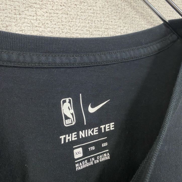 古着 used　NIKE　ナイキ　半袖プリントTシャツ　カワイ・レナード　クリッパーズ　クルーネック　黒　ブラック　XXLサイズ