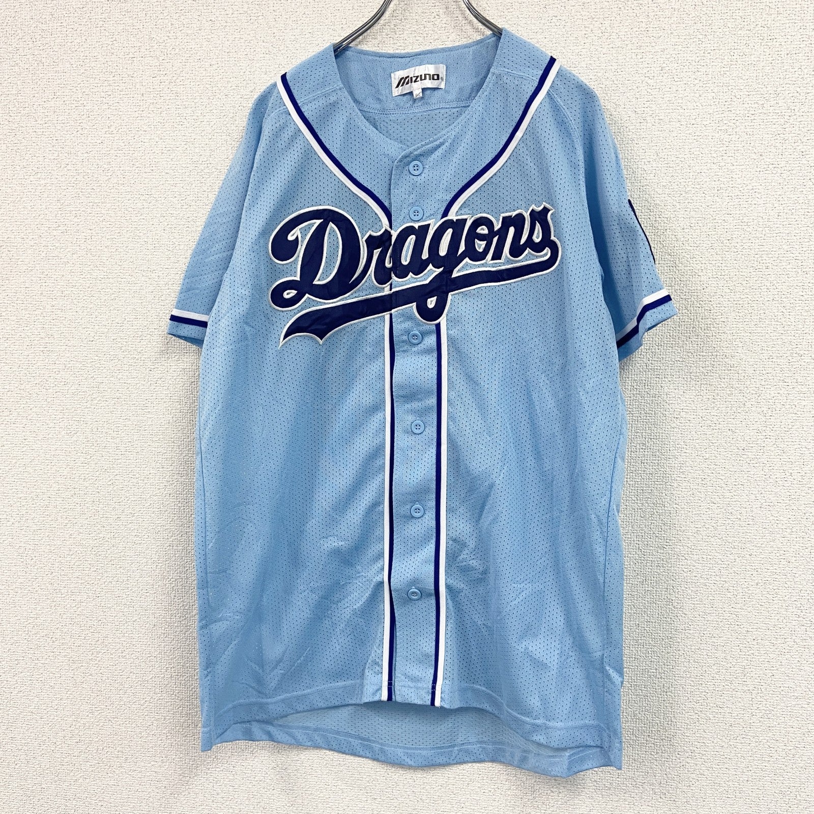 mizuno　ミズノ　中日ドラゴンズ　ユニフォーム/半袖シャツ　青　ブルー　O-XOサイズ