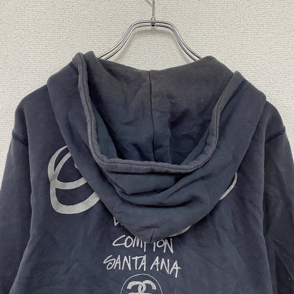 STUSSY　ステューシー　フルジップスウェットパーカー/フーディー　フェード　紺　ネイビー　Mサイズ