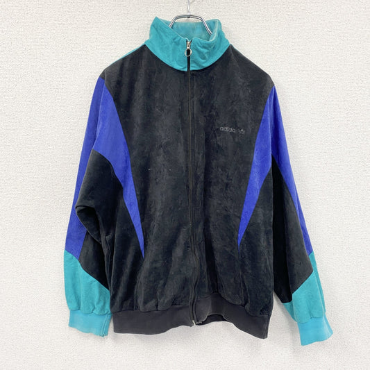 ～90s　adidas　アディダス　トラックジャケット/ジャージ　マルチカラー　ヴィンテージ　黒　ブラック　Mサイズ