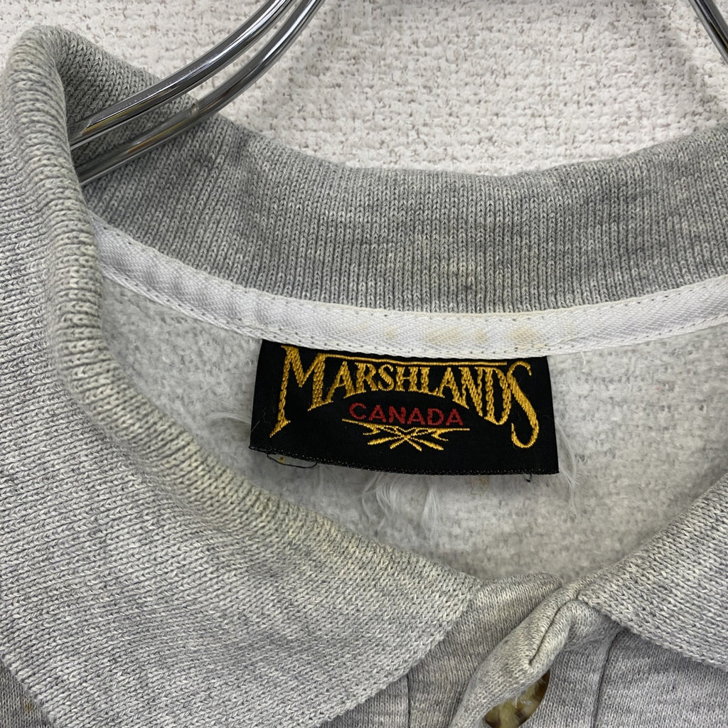 90s　MARSHLANDS CANADA　マーシュランズ・カナダ　ハーフボタンスウェット/トレーナー　霜降りグレー