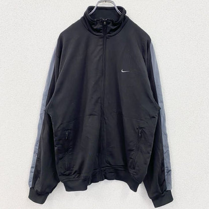 古着 used　～00s　NIKE　ナイキ　長袖トラックジャケット　フルジップジャージ　ワンポイントロゴ　黒　ブラック　Sサイズ