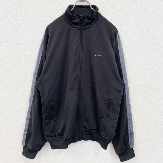 古着 used　～00s　NIKE　ナイキ　長袖トラックジャケット　フルジップジャージ　ワンポイントロゴ　黒　ブラック　Sサイズ