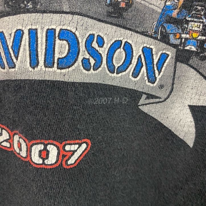 00s　HARLEY DAVIDSON　ハーレーダビッドソン　長袖両面プリントTシャツ　黒　ブラック　Lサイズ