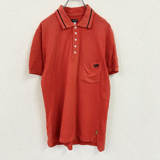 90s～　ARMANI JEANS　アルマーニジーンズ　半袖ポロシャツ　ヴィンテージ　赤　レッド　Lサイズ