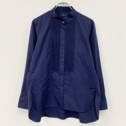 UNIQLO　ユニクロ　＋J　ジルサンダー　スーピマコットンピンタックシャツ　長袖シャツ　紺　ネイビー　Lサイズ