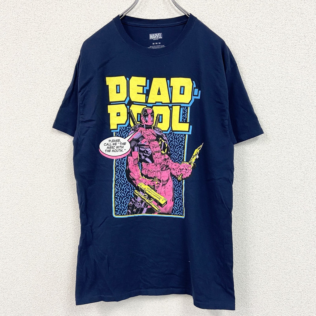 MARVEL　マーベル　半袖オリジナルアニメプリントTシャツ　紺　ネイビー　Mサイズ