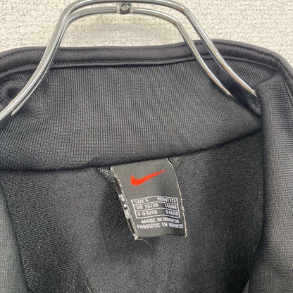 古着 used　～00s　NIKE　ナイキ　長袖トラックジャケット　フルジップジャージ　ワンポイントロゴ　黒　ブラック　Sサイズ