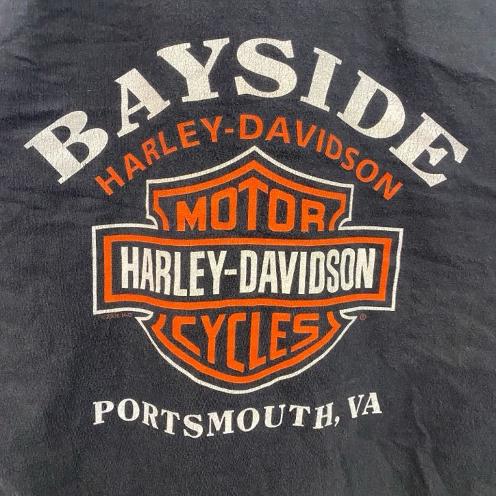 00s　HARLEY DAVIDSON　ハーレーダビッドソン　長袖両面プリントTシャツ　黒　ブラック　Lサイズ