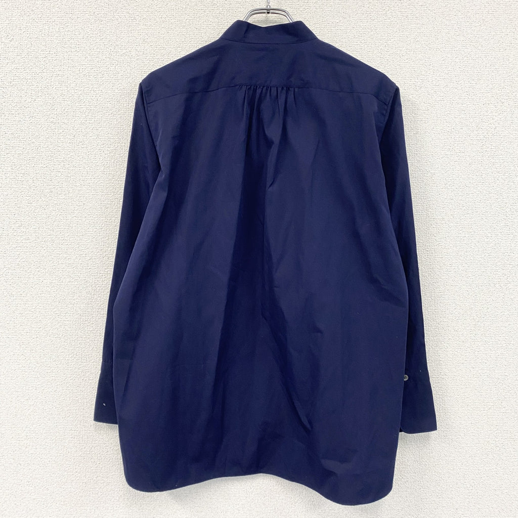 UNIQLO　ユニクロ　＋J　ジルサンダー　スーピマコットンピンタックシャツ　長袖シャツ　紺　ネイビー　Lサイズ