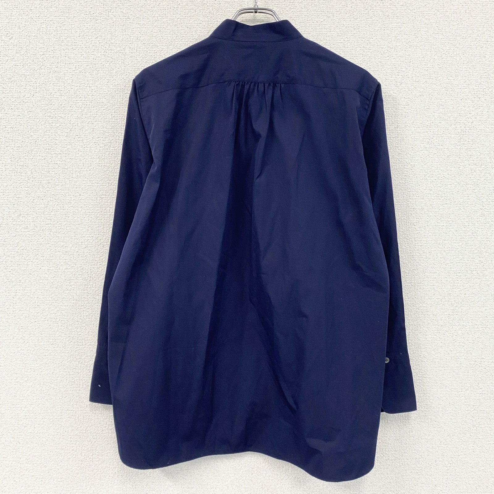 UNIQLO　ユニクロ　＋J　ジルサンダー　スーピマコットンピンタックシャツ　長袖シャツ　紺　ネイビー　Lサイズ