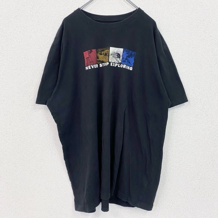 古着 used　THE NORTH FACE　ザ・ノースフェイス　半袖プリントTシャツ　ボックスロゴ　黒　ブラック　XXLサイズ