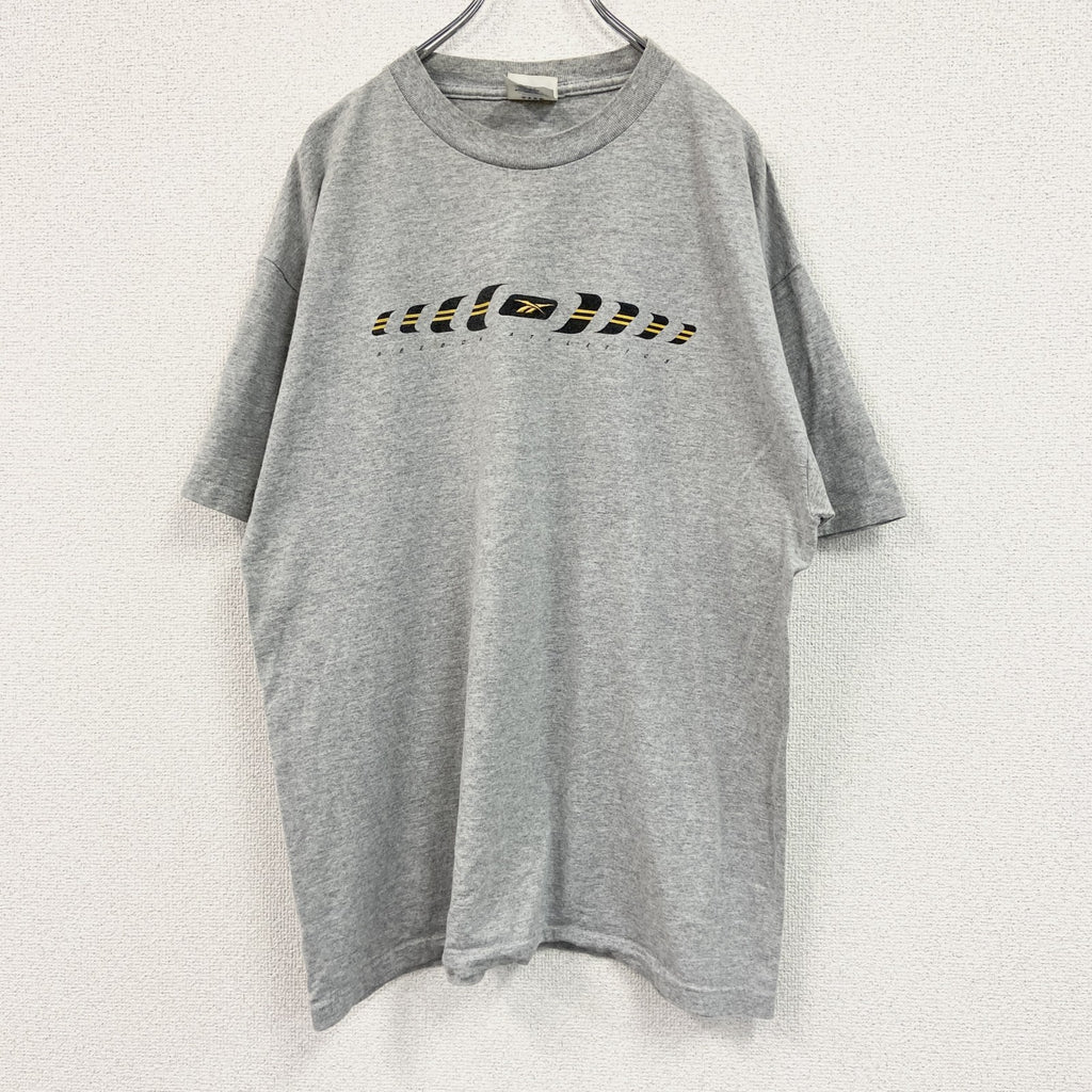 Reebok　リーボック　半袖ロゴプリントTシャツ　グレー　灰色　XLサイズ