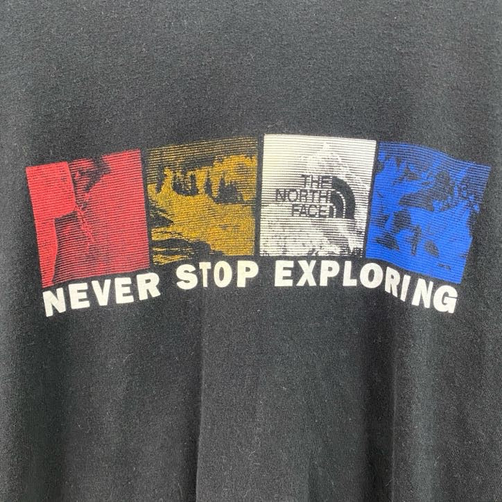 古着 used　THE NORTH FACE　ザ・ノースフェイス　半袖プリントTシャツ　ボックスロゴ　黒　ブラック　XXLサイズ