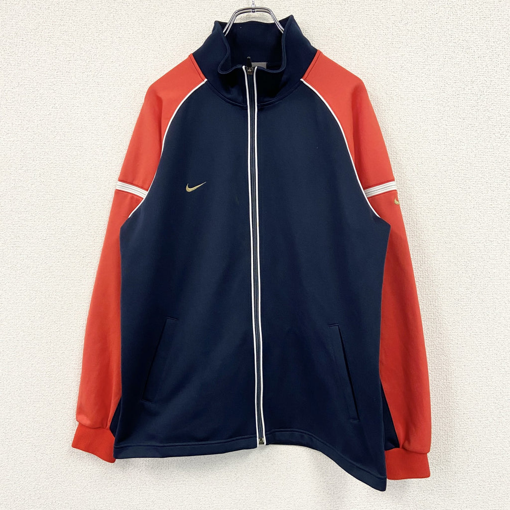 NIKE　ナイキ　トラックジャケット/ジャージ　刺繍ロゴ　紺　ネイビー　Lサイズ