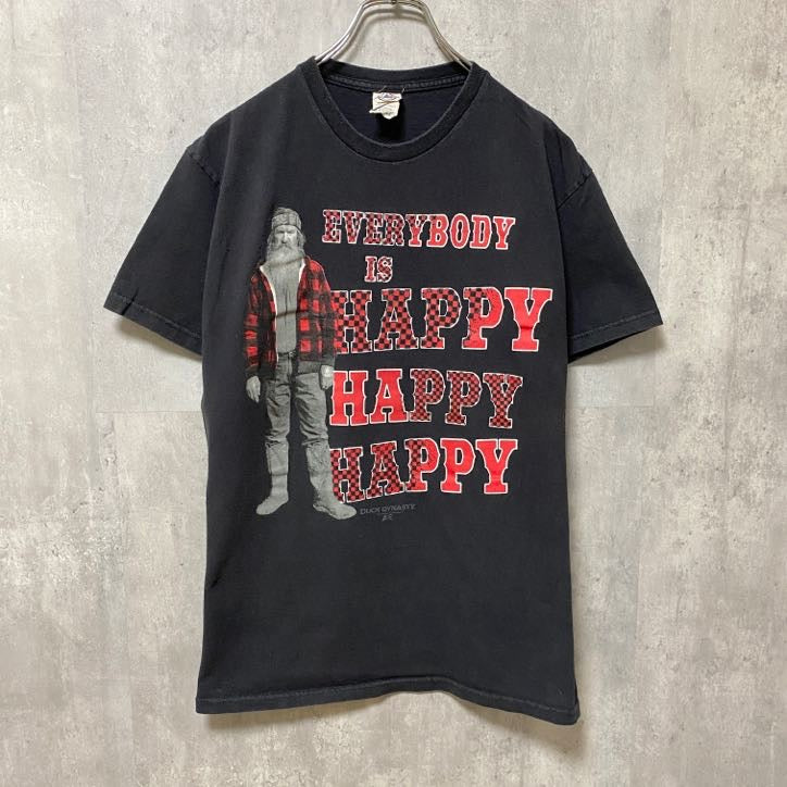 古着 used　DUCK DYNASTY　ダックダイナスティ　海外TV　半袖プリントTシャツ　黒　ブラック　レトロデザイン