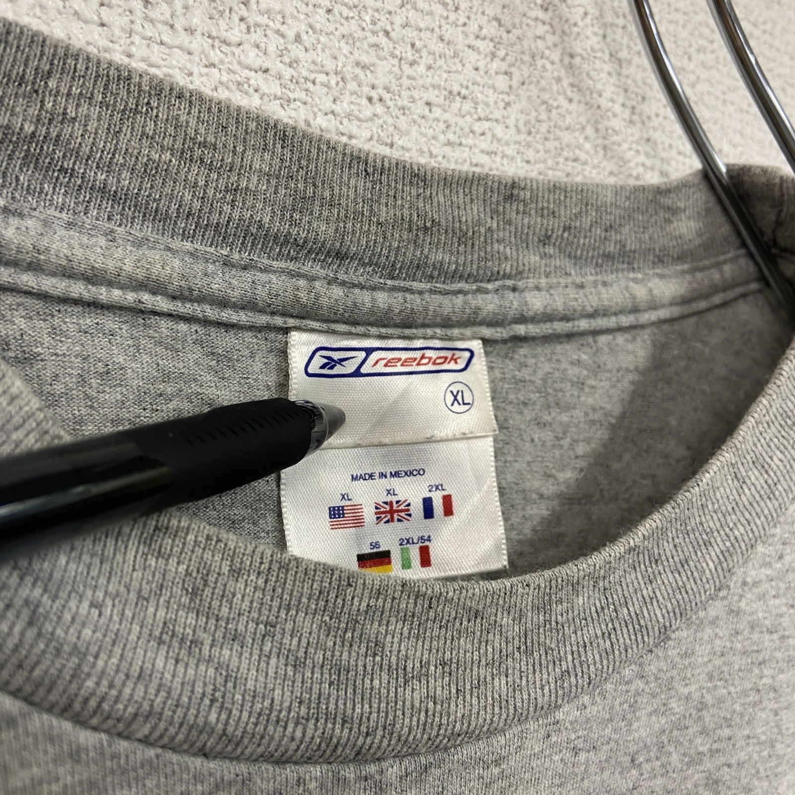 Reebok　リーボック　半袖ロゴプリントTシャツ　グレー　灰色　XLサイズ