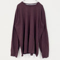 古着 used　L.L.Bean　エルエルビーン　長袖無地Tシャツ　ロンT　シンプル　クルーネック　紅　ワインレッド　XLサイズ