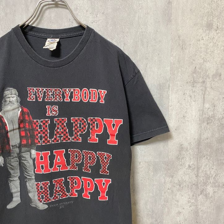 古着 used　DUCK DYNASTY　ダックダイナスティ　海外TV　半袖プリントTシャツ　黒　ブラック　レトロデザイン