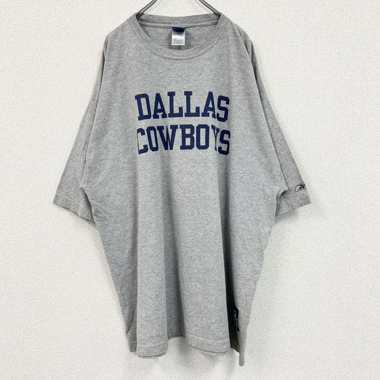 Reebok　リーボック　NFL　Dallas Cowboys　半袖プリントTシャツ　クルーネック　灰色　グレー　2XLサイズ